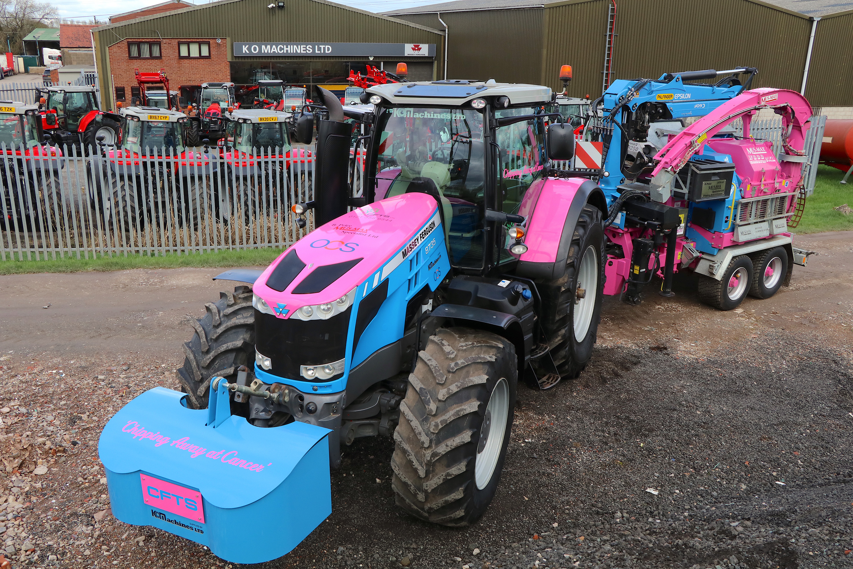 Custom coloured tractor and chipper creates one-off charity outfit